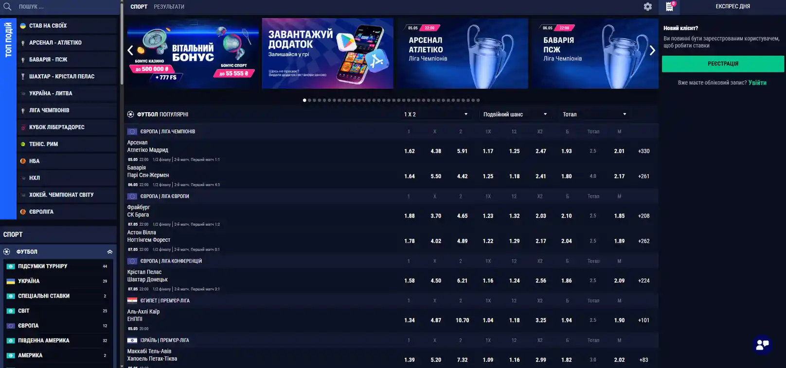 Ставки на спорт Favbet365UA — лінія подій